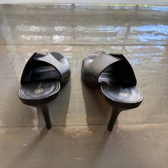 Trina Turk Black Laguna Leather Heel Sz 6.5 - Picture 7 of 15